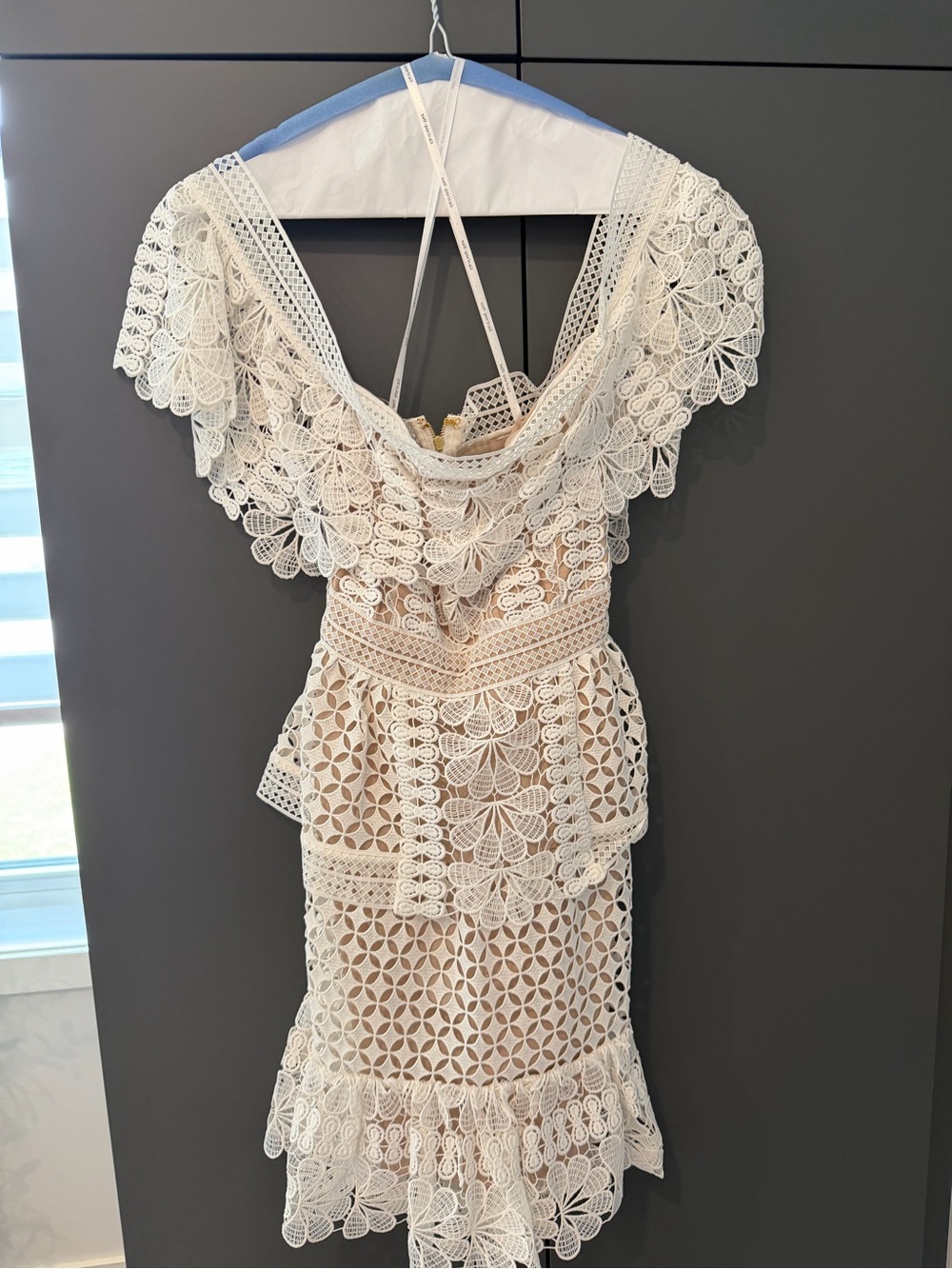 Self-Portrait white/cream Crochet Mini Dress - Picture 4 of 4